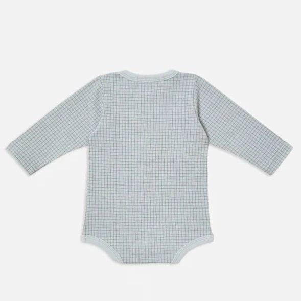 Ocean Grid Long Sleeve Body Suit - size 3 - 6 months