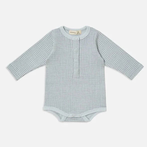 Ocean Grid Long Sleeve Body Suit - size 3 - 6 months
