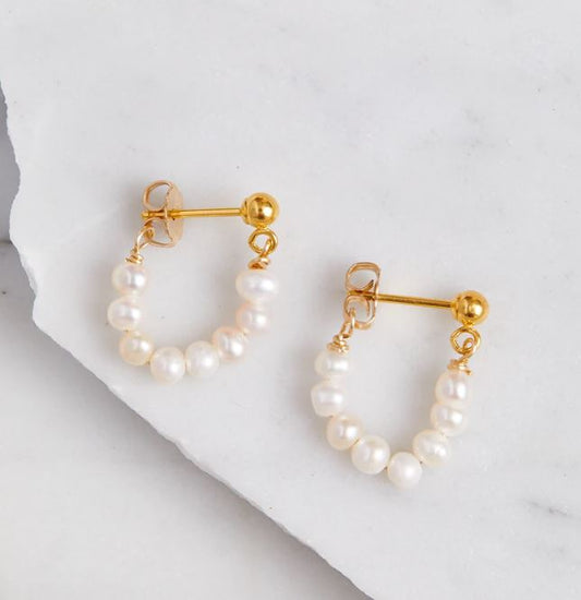 Ball and Pearl Earrings