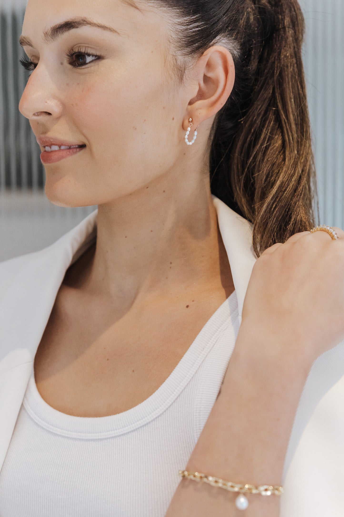 Ball and Pearl Earrings